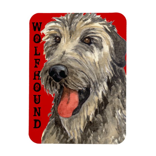 Irish Wolfhound Color Block Magnet (Vertical)