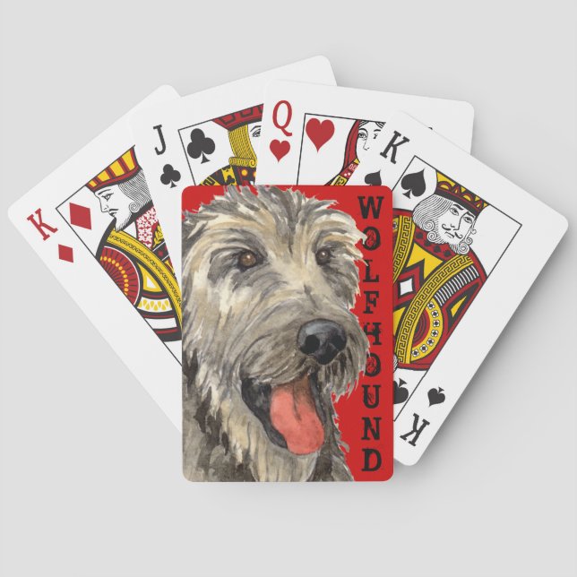 Irish Wolfhound Colour Block  Playing Cards (Back)