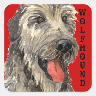 Irish Wolfhound Colour Block Square Sticker