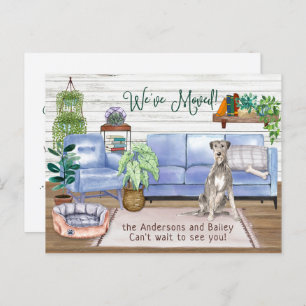 Irish Wolfhound Cosy New Home Moving Announcement Postcard