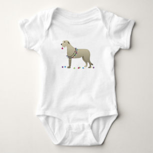 Irish Wolfhound Dog Breed Silhouette Christmas Baby Bodysuit