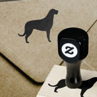 Irish Wolfhound Dog Breed Silhouette Rubber Stamp