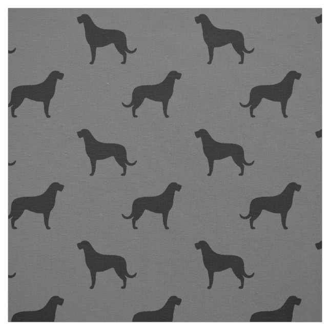 Irish Wolfhound Dog Breed Silhouettes Patterned Fabric (Swatch)