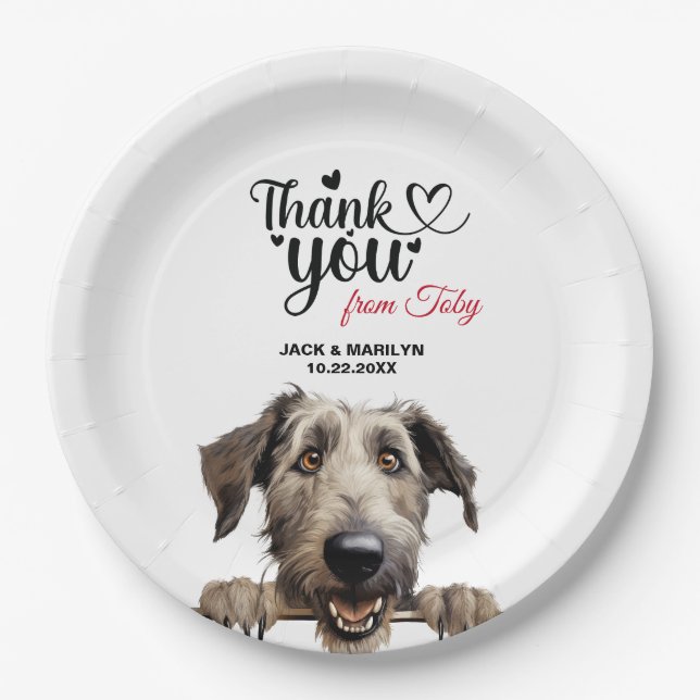 Irish Wolfhound Dog Paper Plate (Front)