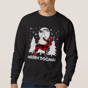 Irish Wolfhound Dog Plaid Xmas Pajama Reindeer Ant Sweatshirt