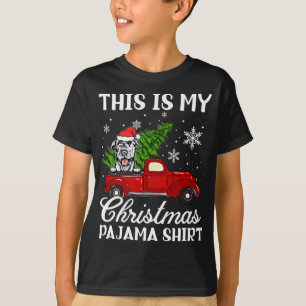 Irish Wolfhound Dog Riding Red Truck With Christma T-Shirt