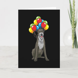 Irish Wolfhound Dog With Balloons Card