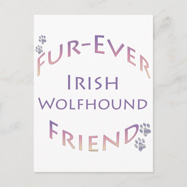 Irish Wolfhound Furever Postcard (Front)