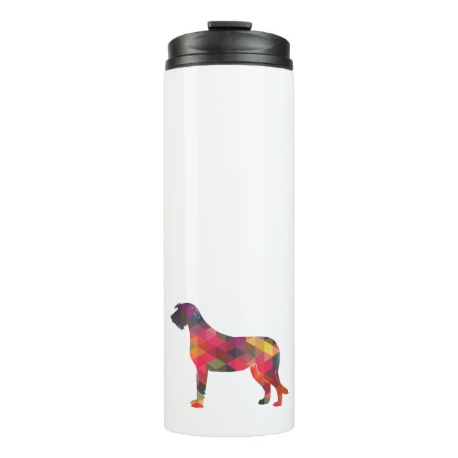 Irish Wolfhound Geometric Pattern Silhouette Multi Thermal Tumbler (Front)