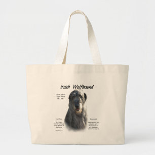 Irish Wolfhound (grey) History Design Large Tote Bag