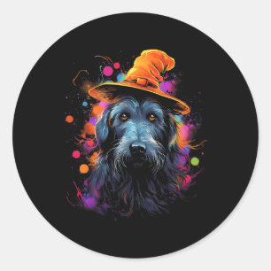 Irish wolfhound Halloween dog pet dog Classic Round Sticker