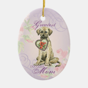 Irish Wolfhound Heart Mum Ceramic Ornament