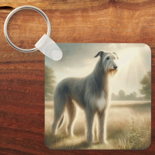 Irish Wolfhound Key Ring (Front)