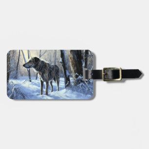 Irish Wolfhound Let It Snow Christmas Luggage Tag