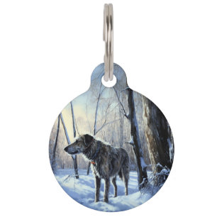 Irish Wolfhound Let It Snow Christmas Pet Tag