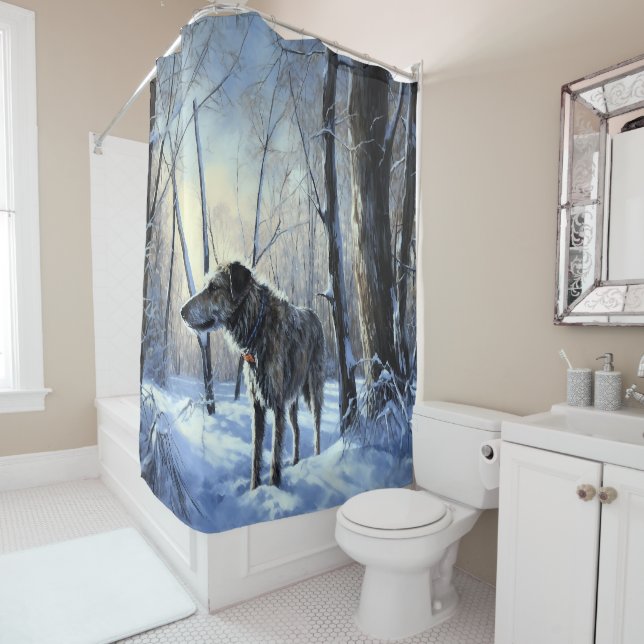 Irish Wolfhound  Let It Snow Christmas Shower Curtain (In Situ)