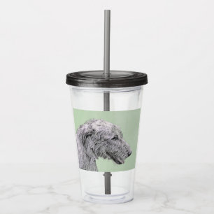 Irish Wolfhound Painting - Cute Original Dog Art Acrylic Tumbler
