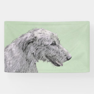 Irish Wolfhound Painting - Cute Original Dog Art Banner