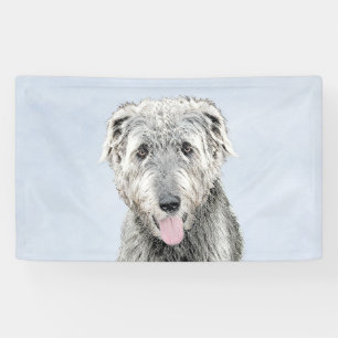 Irish Wolfhound Painting - Cute Original Dog Art Banner