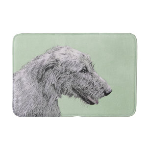 Irish Wolfhound Painting - Cute Original Dog Art Bath Mat