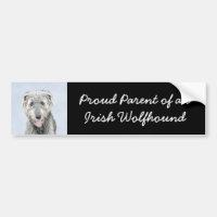 Irish Wolfhound Painting - Cute Original Dog Art