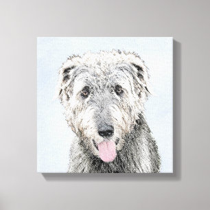 Irish Wolfhound Painting - Cute Original Dog Art Canvas Print