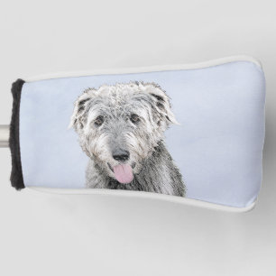 Irish Wolfhound Painting - Cute Original Dog Art Golf Head Cover