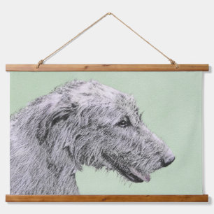 Irish Wolfhound Painting - Cute Original Dog Art Hanging Tapestry