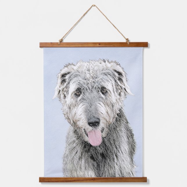 Irish Wolfhound Painting - Cute Original Dog Art Hanging Tapestry (Front)
