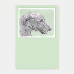 Irish Wolfhound Painting - Cute Original Dog Art Post-it Notes