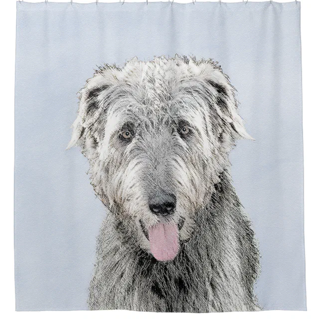 Irish Wolfhound Painting Cute Original Dog Art Shower Curtain