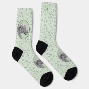 Irish Wolfhound Painting - Cute Original Dog Art Socks