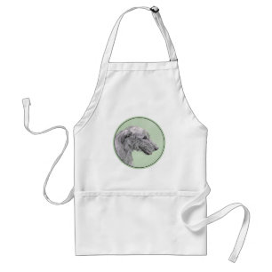 Irish Wolfhound Painting - Cute Original Dog Art Standard Apron