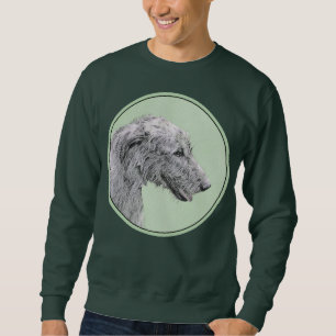 Irish Wolfhound Painting - Cute Original Dog Art Sweatshirt