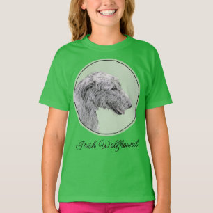 Irish Wolfhound Painting - Cute Original Dog Art T-Shirt