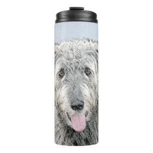 Irish Wolfhound Painting - Cute Original Dog Art Thermal Tumbler