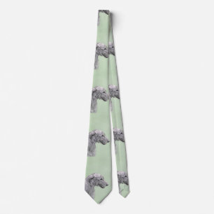 Irish Wolfhound Painting - Cute Original Dog Art Tie