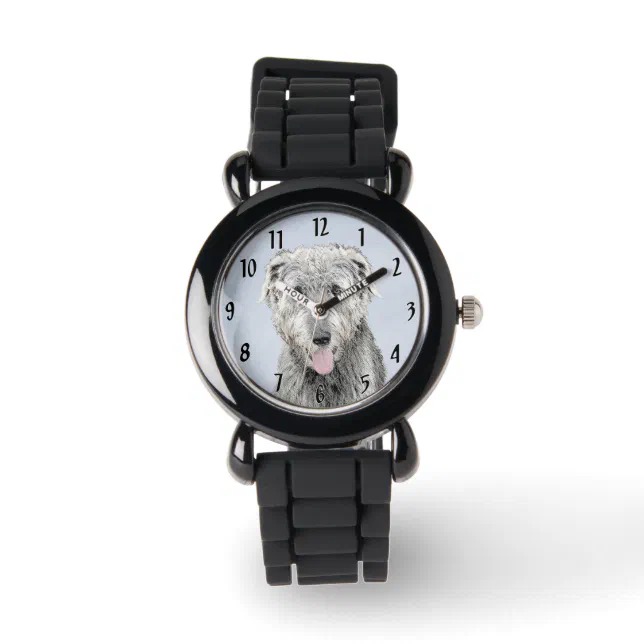 Irish Wolfhound Painting Cute Original Dog Art Watch Zazzle.co.nz