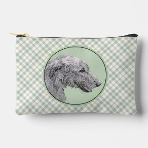 Irish Wolfhound Painting Grey Original Dog Art Accessory Pouch