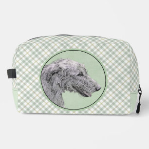 Irish Wolfhound Painting Grey Original Dog Art Dopp Kit