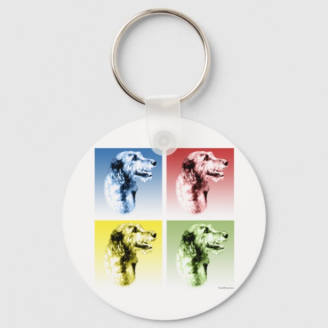 Irish Wolfhound Pop Key Ring (Front)