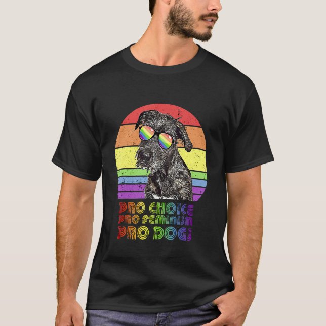 Irish Wolfhound Pro Choice Pro Feminism Pro Dogs L T-Shirt (Front)