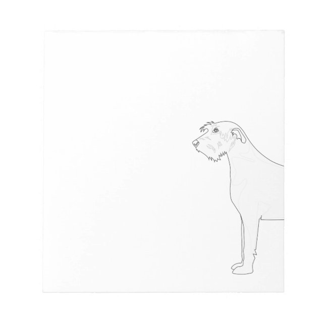 Irish Wolfhound Ready to Color Designs Notepad (Front)