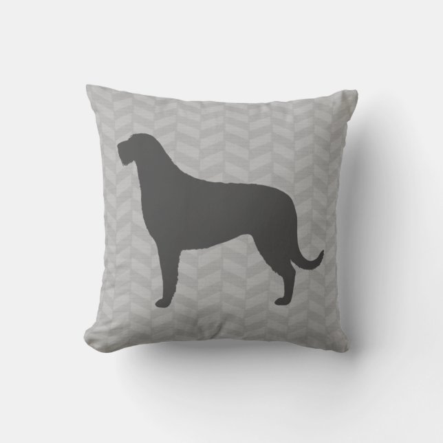 Irish Wolfhound Silhouette Cushion (Front)
