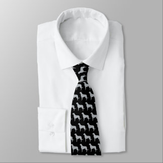 Irish Wolfhound Silhouettes Pattern Grey and Black Tie