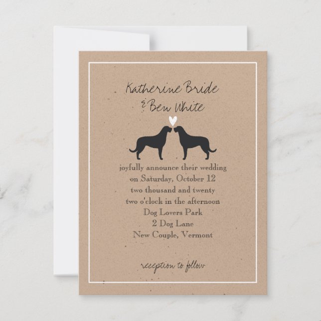 Irish Wolfhound Silhouettes Wedding Invitation (Front)