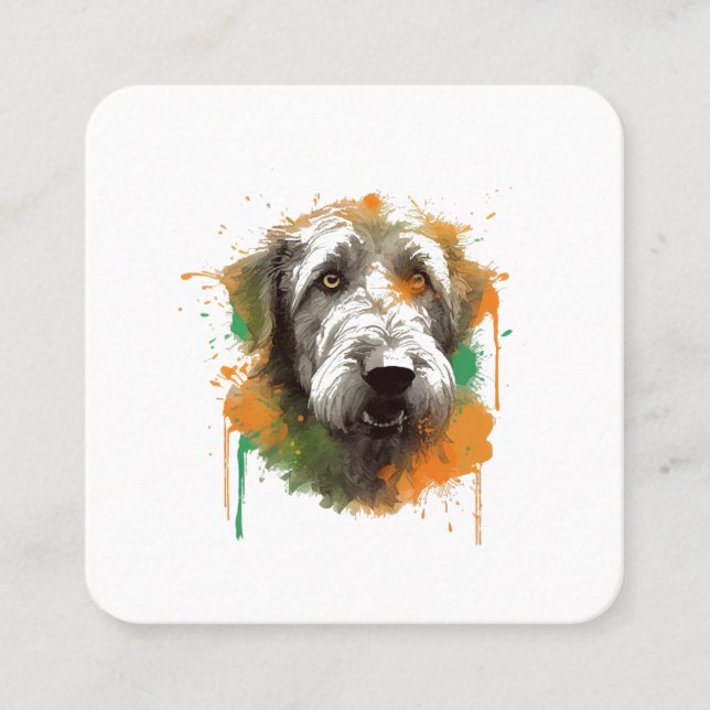 Irish Wolfhound  Square Business Card (Front)