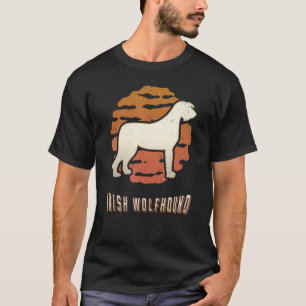 Irish Wolfhound Vintage Retro Classic Dog Sunset T-Shirt
