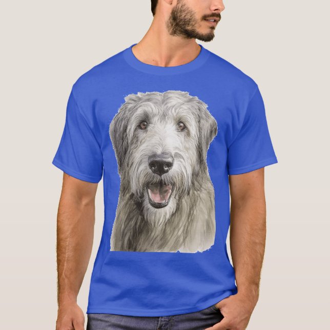 Irish Wolfhound Watercolour retro T-Shirt (Front)