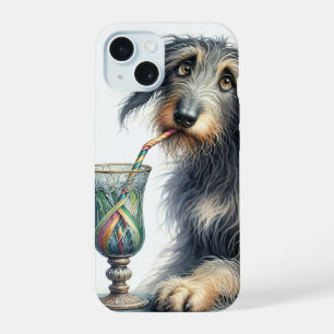 Irish Wolfhound With Retro Soda iPhone 15 Case